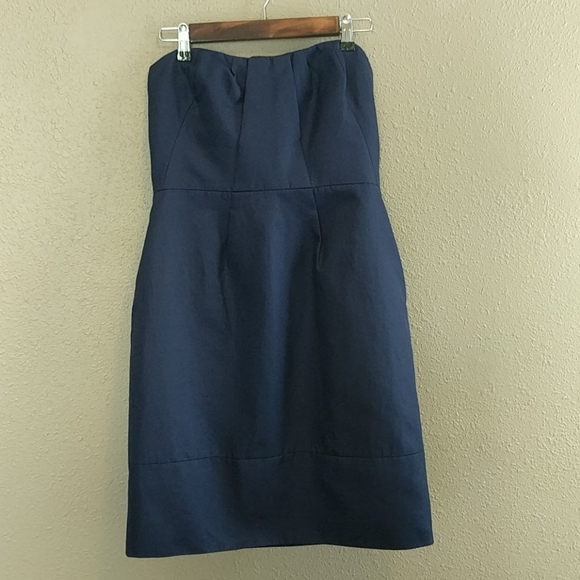 J. Crew Dresses & Skirts - J Crew Strapless Navy Cotton Dress